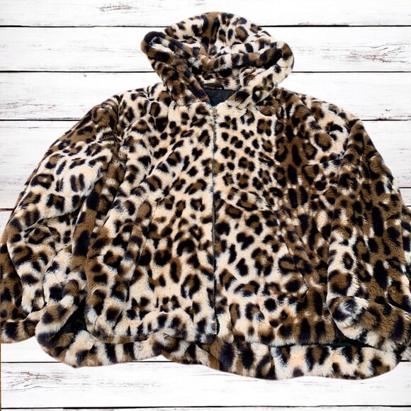 Me Jane Jacket Woman's Coat Faux Fur Zip Up Hood Size XL - Picture 5 of 12